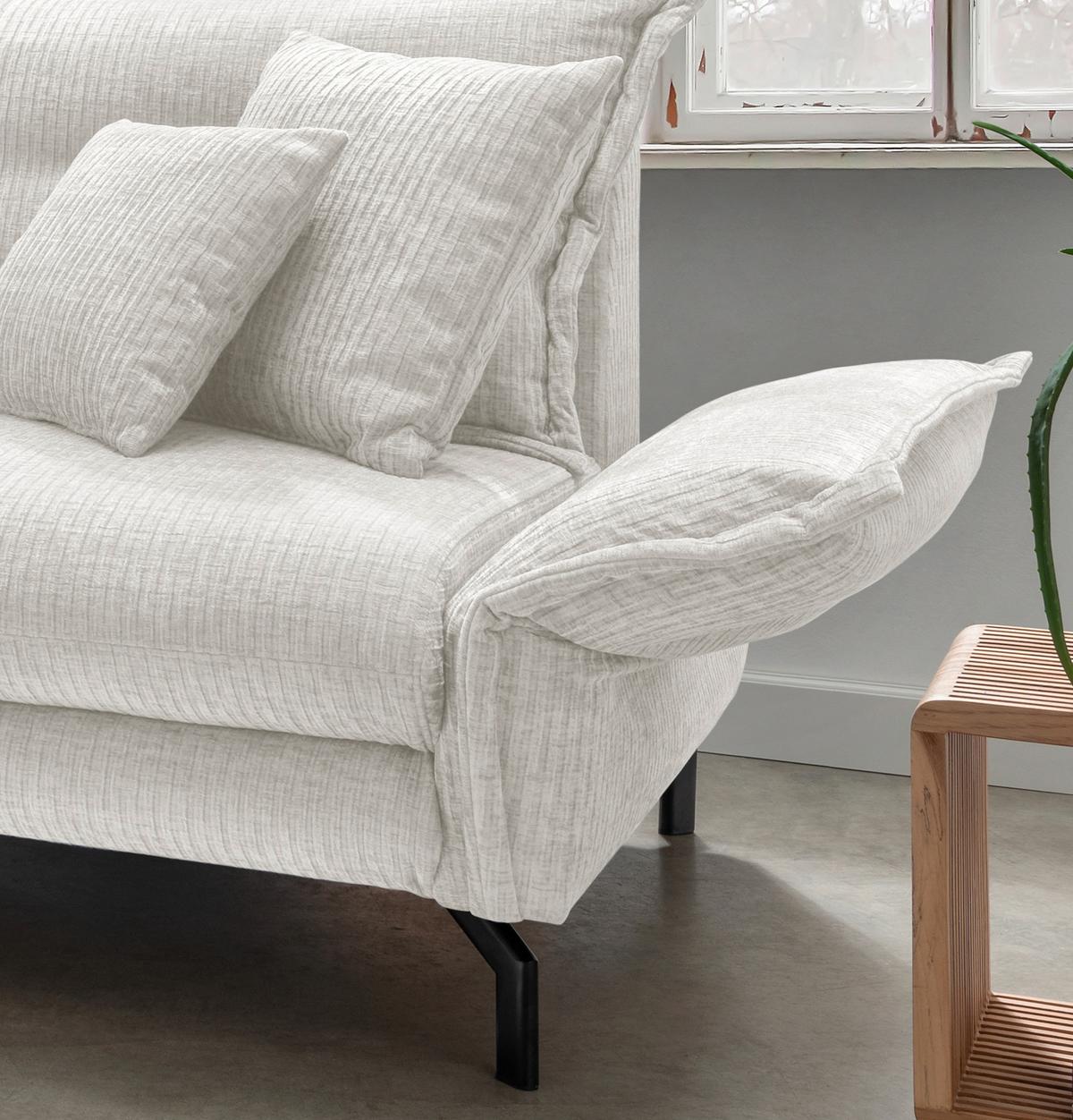 Ecksofa Lava - Creme/Schwarz, Design, Textil (180/255cm) - Livetastic