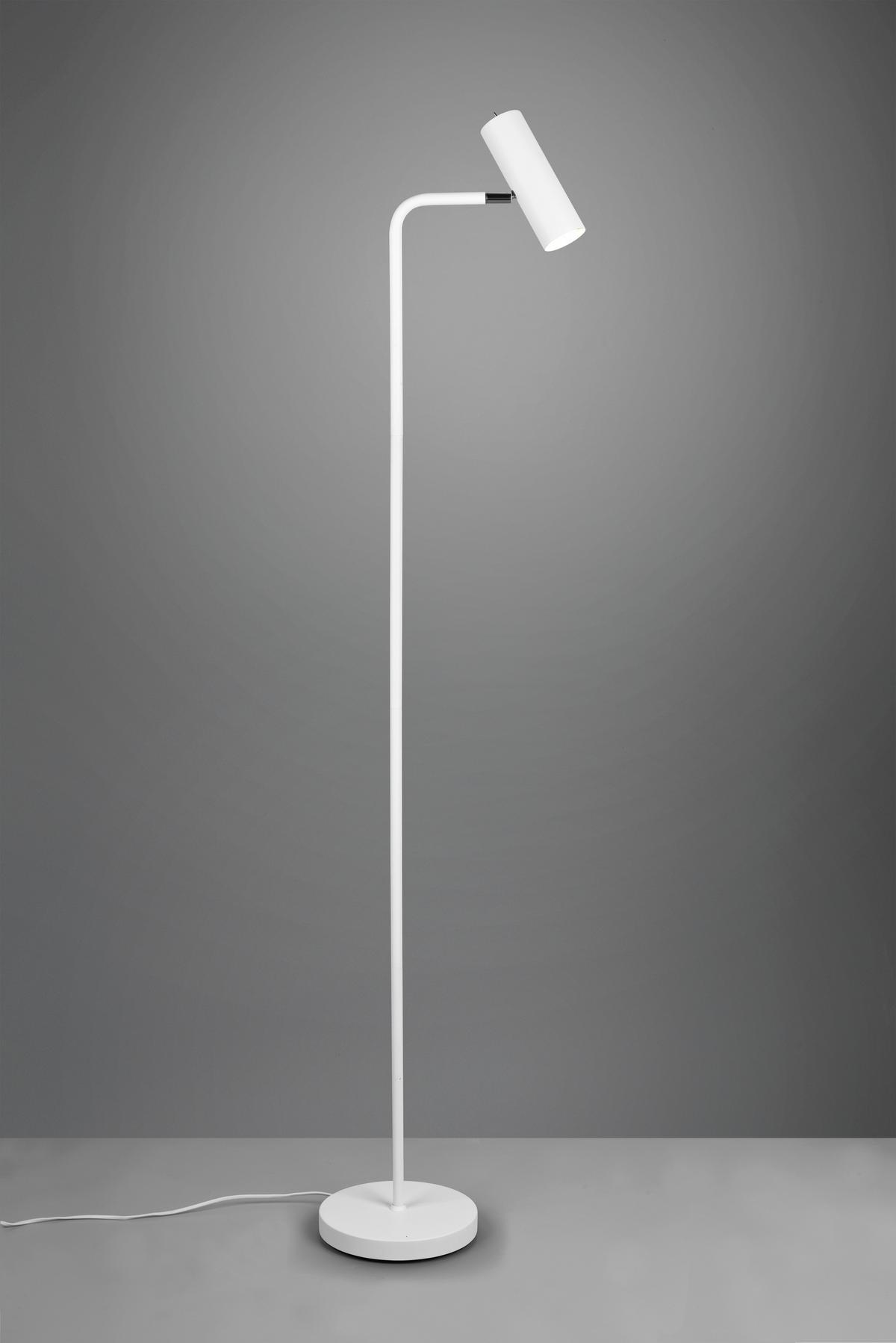 Stehlampe Marley Weiß verstellbar - Weiß, Basics, Metall (23/151cm) - Trio Leuchten