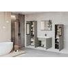 Badezimmer Madrit 5-Teilig Hellgrau B: 120,4 cm - Hellgrau/Weiß, LIFESTYLE, Glas/Keramik (120,4/131,5/34,5cm) - P & B