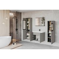 Badezimmer Madrit 5-Teilig Hellgrau B: 120,4 cm - Hellgrau/Weiß, LIFESTYLE, Glas/Keramik (120,4/131,5/34,5cm) - P & B