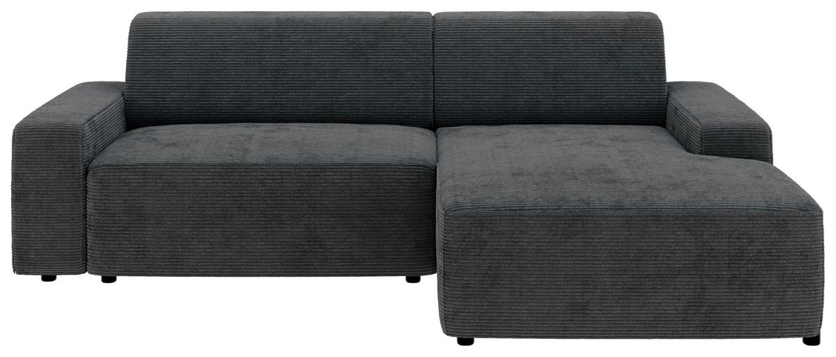 Ecksofa Wien Dunkelgrau S: 246x162 cm - Dunkelgrau/Schwarz, MODERN, Textil (246/162cm) - Trendmanufaktur