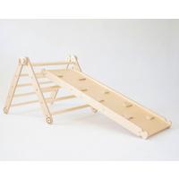 Kletterdreieck mit Rutsche natur - Birkefarben, Basics, Holz (110/36/6cm)