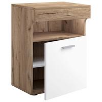 Nachtkästchen Slepal M Honigeiche/Weiss - Honigeiche/Schwarz, MODERN, Holzwerkstoff (45/61/39cm) - MID.YOU