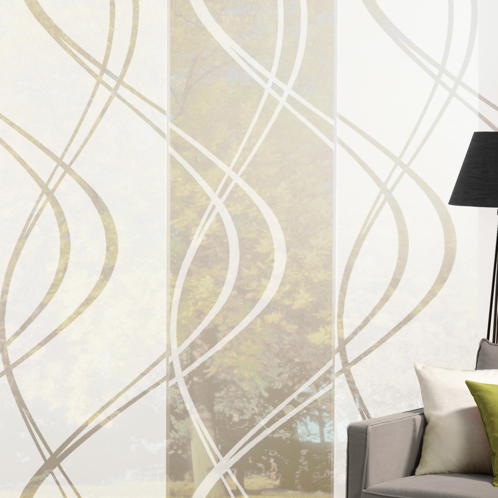 Flächenvorhang Wollweiß 3er-Set