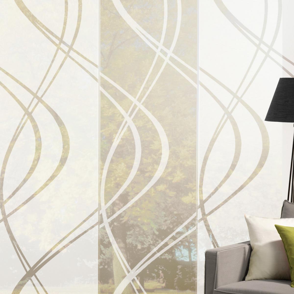 Flächenvorhang 3-Tlg. Tiberio B: 60 cm, Weiß Halbtransparent - Weiß, MODERN, Textil (60/245cm)