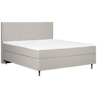 Boxspringbett Mit Topper 180x200 Cm Wels, Beige - Beige/Schwarz, MODERN, Textil (180/200cm) - MID.YOU