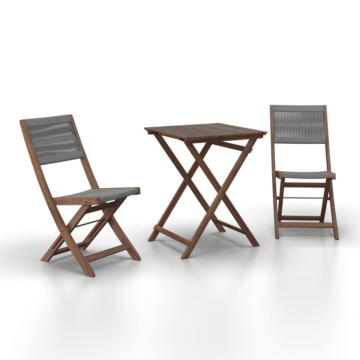 SADA NA BALKON EFFIE - barvy akácie, Moderní, dřevo/plast (60/76/60cm) - Bessagi Garden