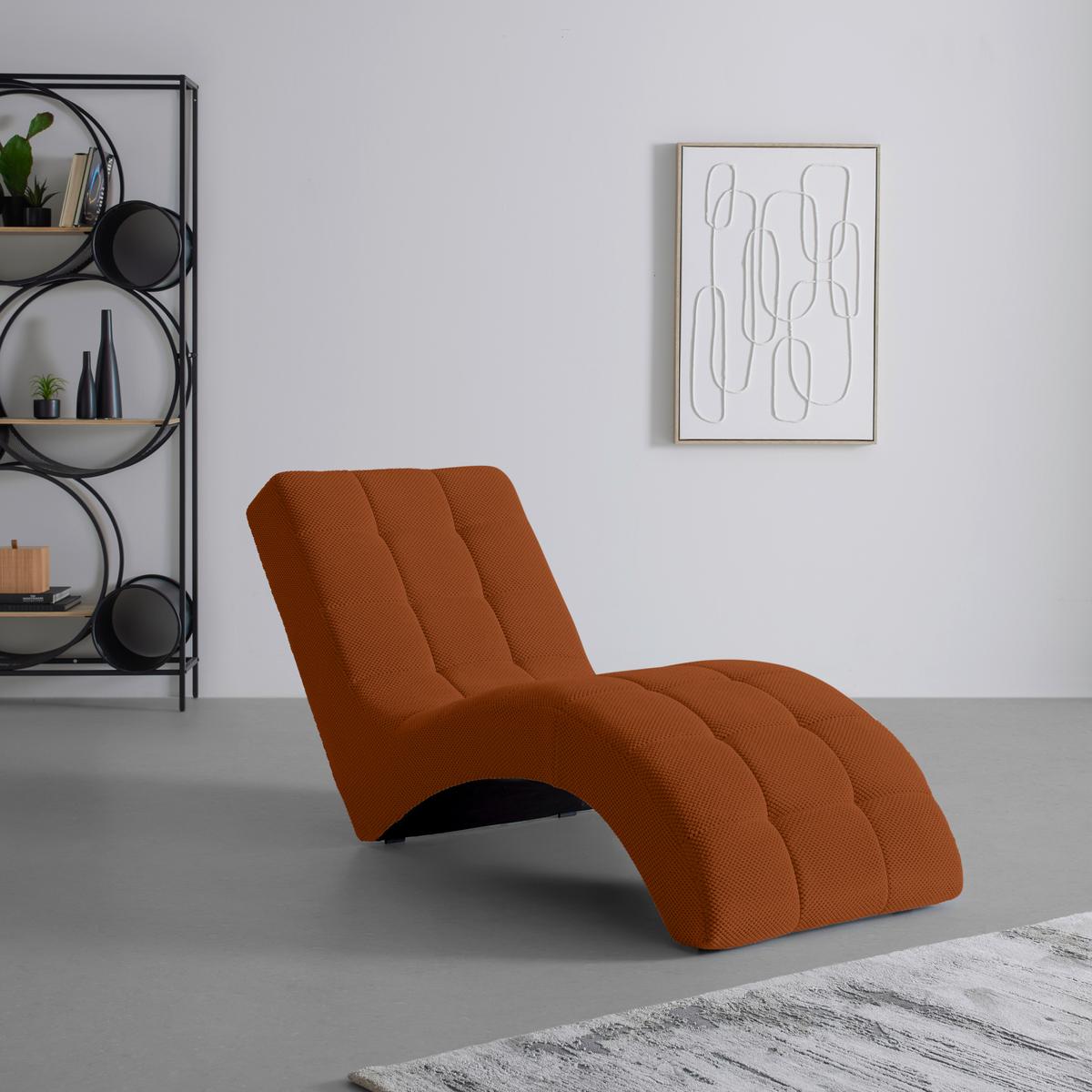 Relaxačné ležadlo LAVANDA, marhuľová, max. 120 kg - marhuľová/čierna, Modern, textil/plast (68/80/167cm) - Mömax