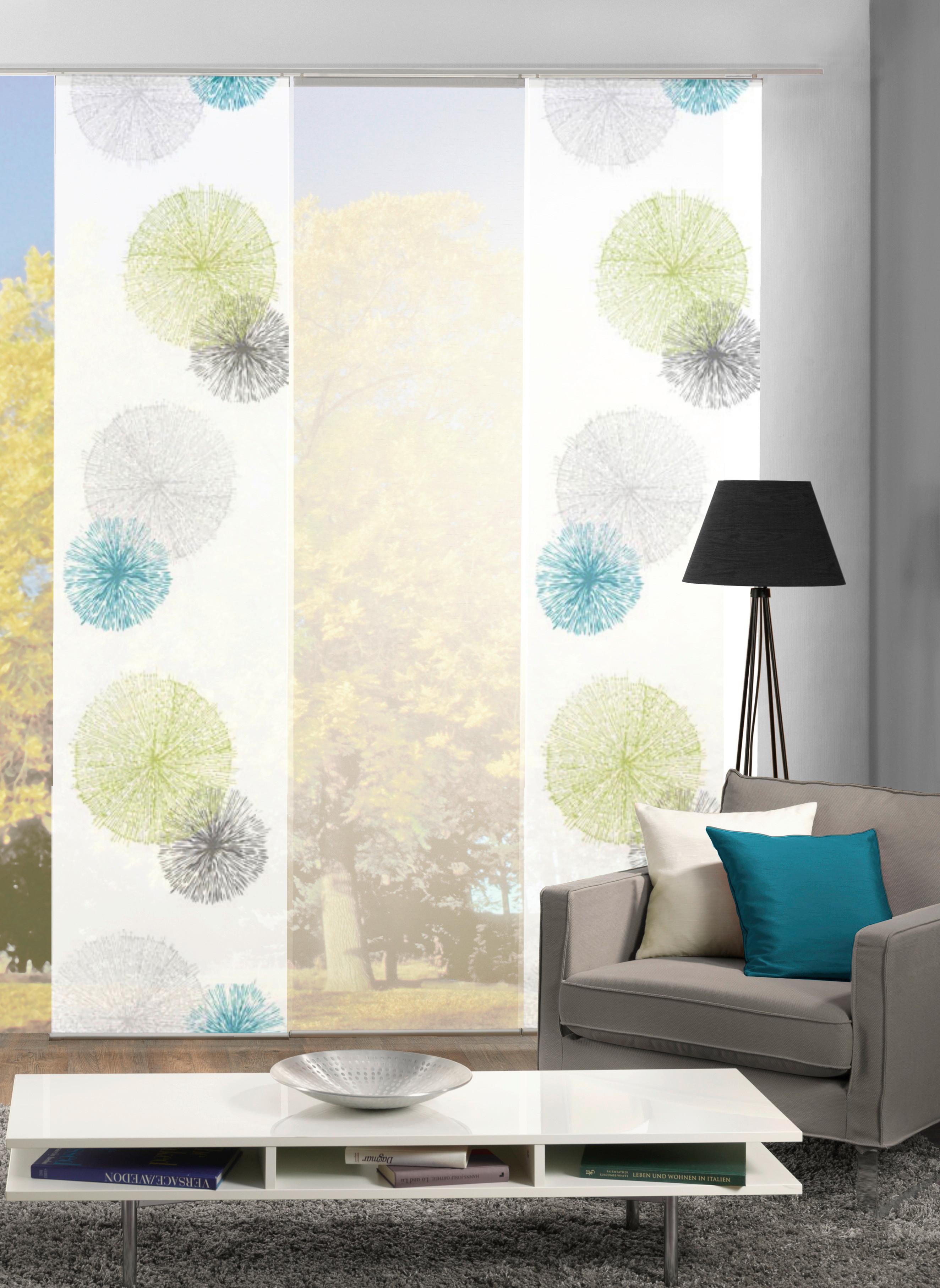 Flächenvorhang 3-Tlg. Rawlins B: 60 cm, Grün, Blickdicht - Grün, Basics, Textil (60/245cm)