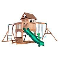 Spielturm Montpelier Braun/grün B: 490 Cm - Braun/Grün, KONVENTIONELL, Holz (490/470/290cm) - Ambia Garden