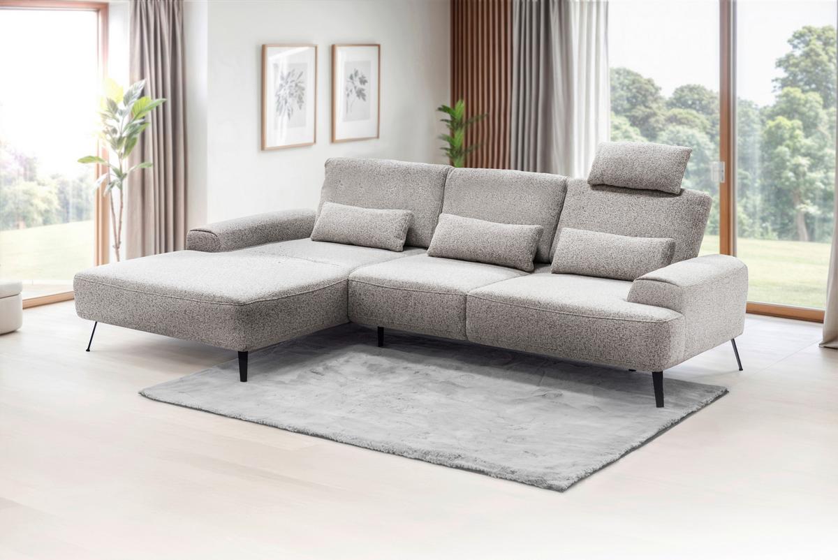 Ecksofa Astoria Beige S: 178x305 cm - Beige/Schwarz, Design, Textil (178/305cm) - Livetastic