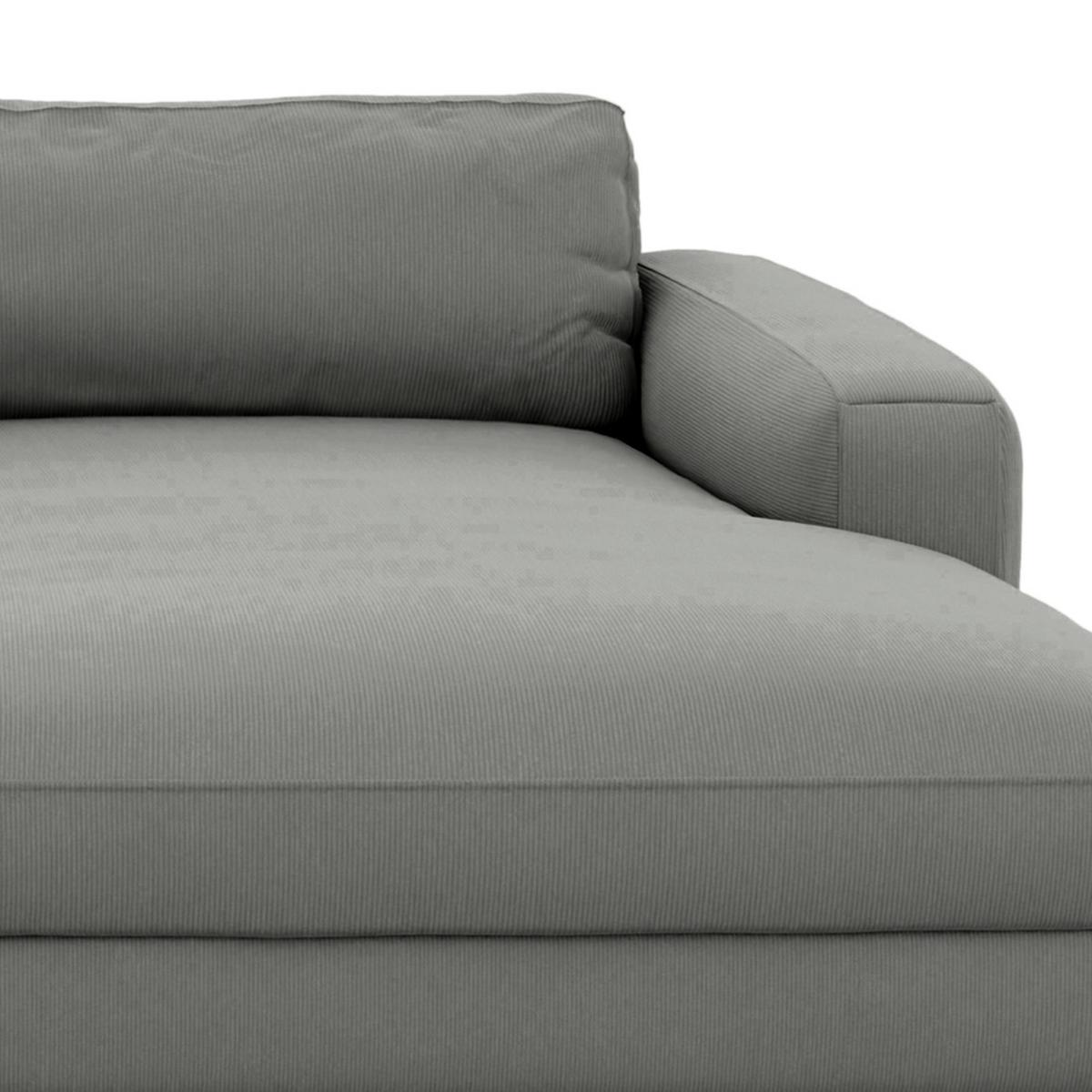 Ecksofa Bourbon, D. Grau S: 303x176 cm - Dunkelgrau/Schwarz, MODERN, Textil (303/176cm) - Trendmanufaktur