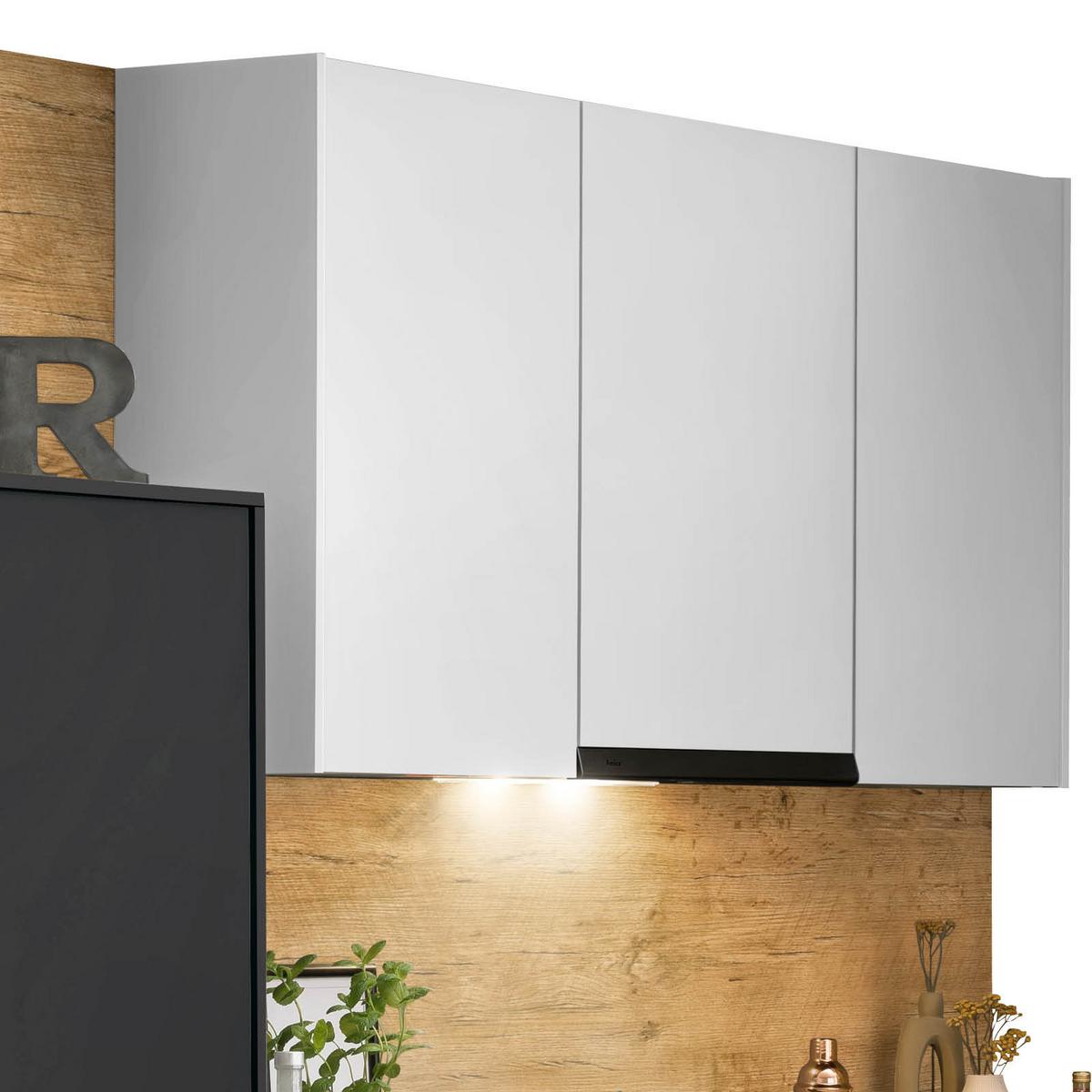Eckküche Ip1200 Ohne Geräte 292x192 Cm Schwarz/space Grey - Weiß, MODERN, Holzwerkstoff (292/192cm) - Impuls