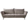 Sofa Ankona Grau/Schwarz, 225 cm - Schwarz/Grau, Design, Textil (225/86/95cm) - MID.YOU