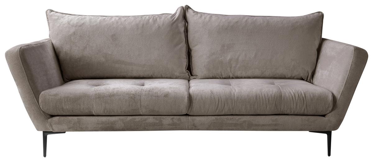 Sofa Ankona Grau/Schwarz, 225 cm - Schwarz/Grau, Design, Textil (225/86/95cm) - MID.YOU