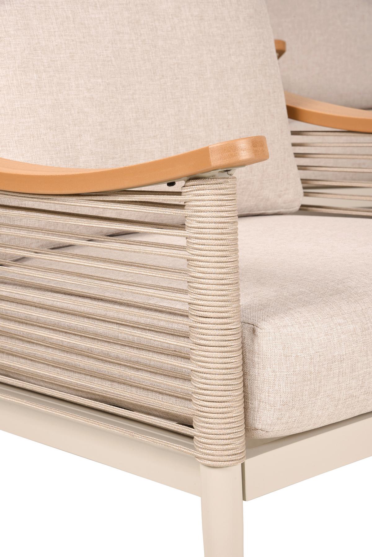 GARTENSET LOUNGE-GRUPPE TULUM, 5-TLG. - Sandfarben/Beige, MODERN, Kunststoff/Textil - Gardenson