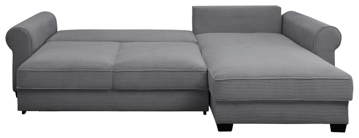 Ecksofa Maureen Dunkelgrau S:318x197cm - Dunkelgrau/Schwarz, KONVENTIONELL, Textil (318/197cm) - MID.YOU