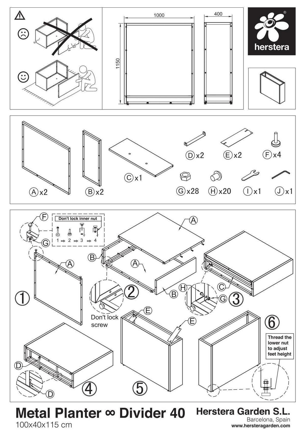 Hochbeet Pflanzkasten Hochbeet - Anthrazit, Basics, Metall (40/115/100cm)
