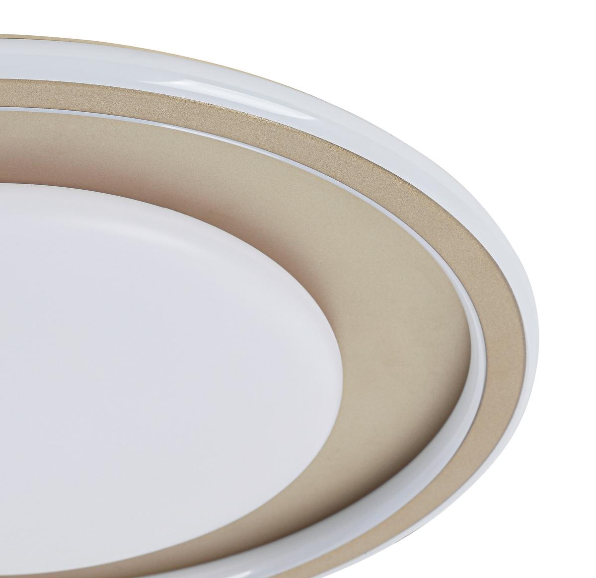 LED-Deckenleuchte Charlin - Champagner/Weiß, Basics, Kunststoff/Metall (40/7cm) - Luca Bessoni