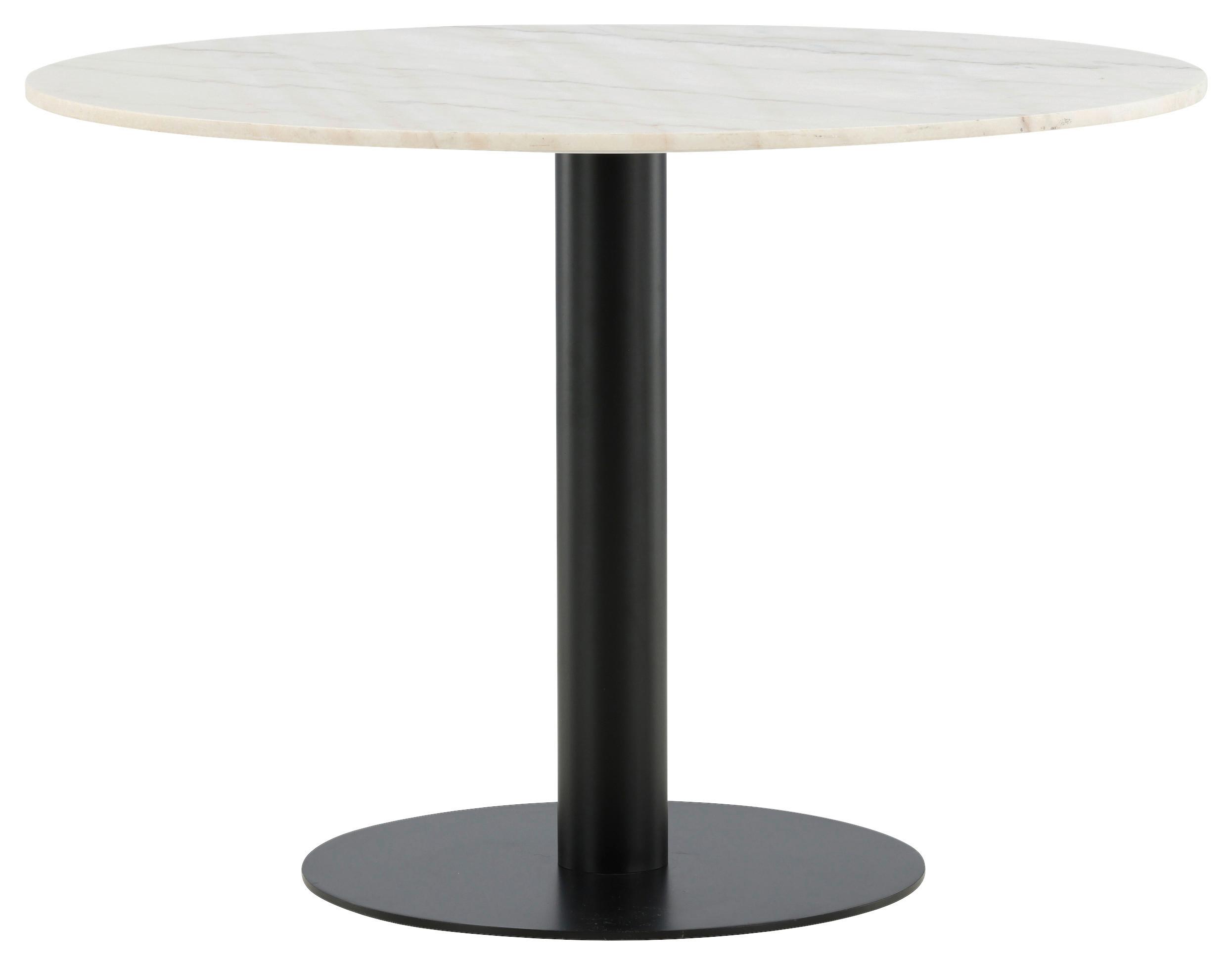 Esstisch Estelle - Schwarz/Weiß, Design, Stein/Metall (106/106/75cm) - Livetastic