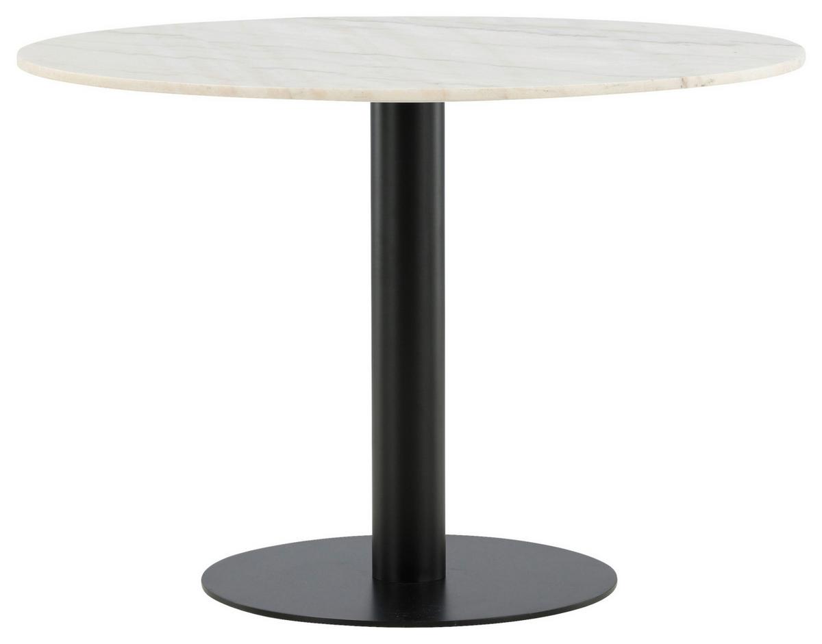 Esstisch Estelle - Schwarz/Weiß, Design, Stein/Metall (106/106/75cm) - Livetastic