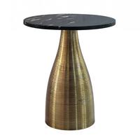 BEISTELLTISCH Schwarz L: 40cm - Goldfarben/Schwarz, Design, Stein/Metall (40/40/48cm) - Livetastic