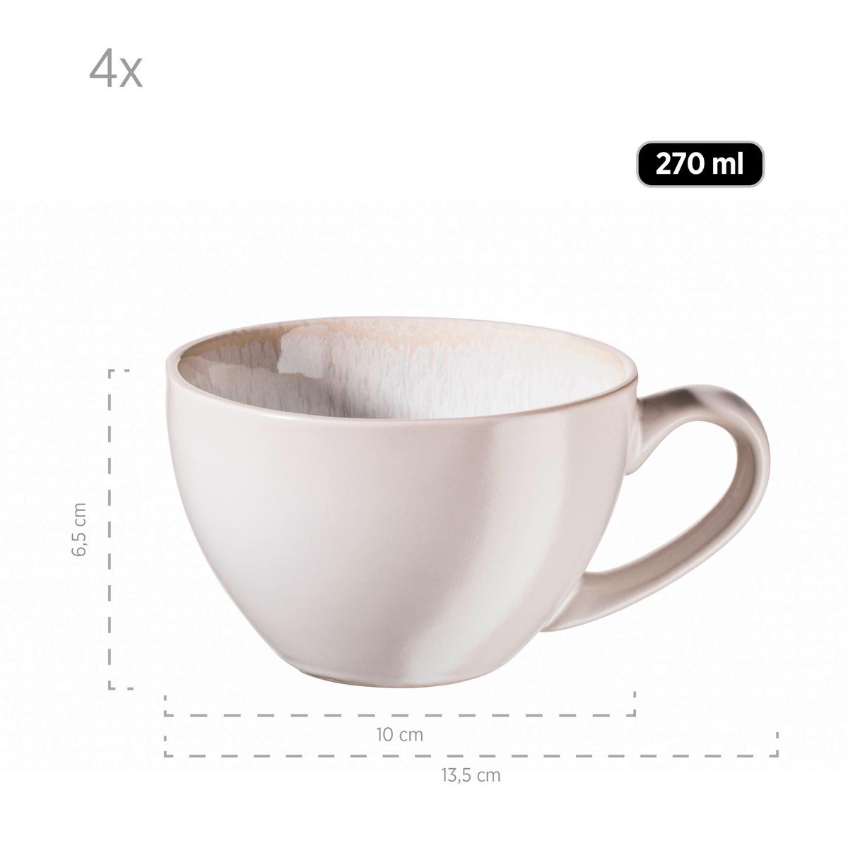 Kaffeeservice Frozen 4 Personen Geschirr Set - Weiß, Basics, Keramik (13,5/6,5/10cm) - Mäser