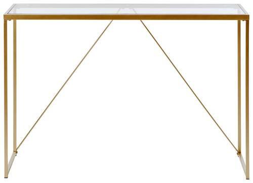 Konsolentisch Glam Console Goldfarben B: 30 cm - Transparent/Goldfarben, KONVENTIONELL, Glas/Metall (111/30/76cm) - Livetastic