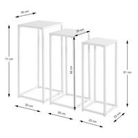 SADA SLOUPŮ NA KVĚTINY BLACKBURN - bílá, Moderní, kov (22-26-30/61-66-71/22-26-30cm) - Mömax
