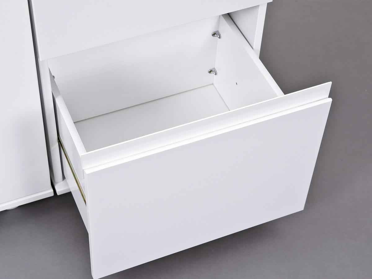 Multifunktionstisch Mit Stauraum Mit Rollen Laptop Office, Weiß - Weiß, KONVENTIONELL, Holzwerkstoff (66/37/72cm) - MID.YOU