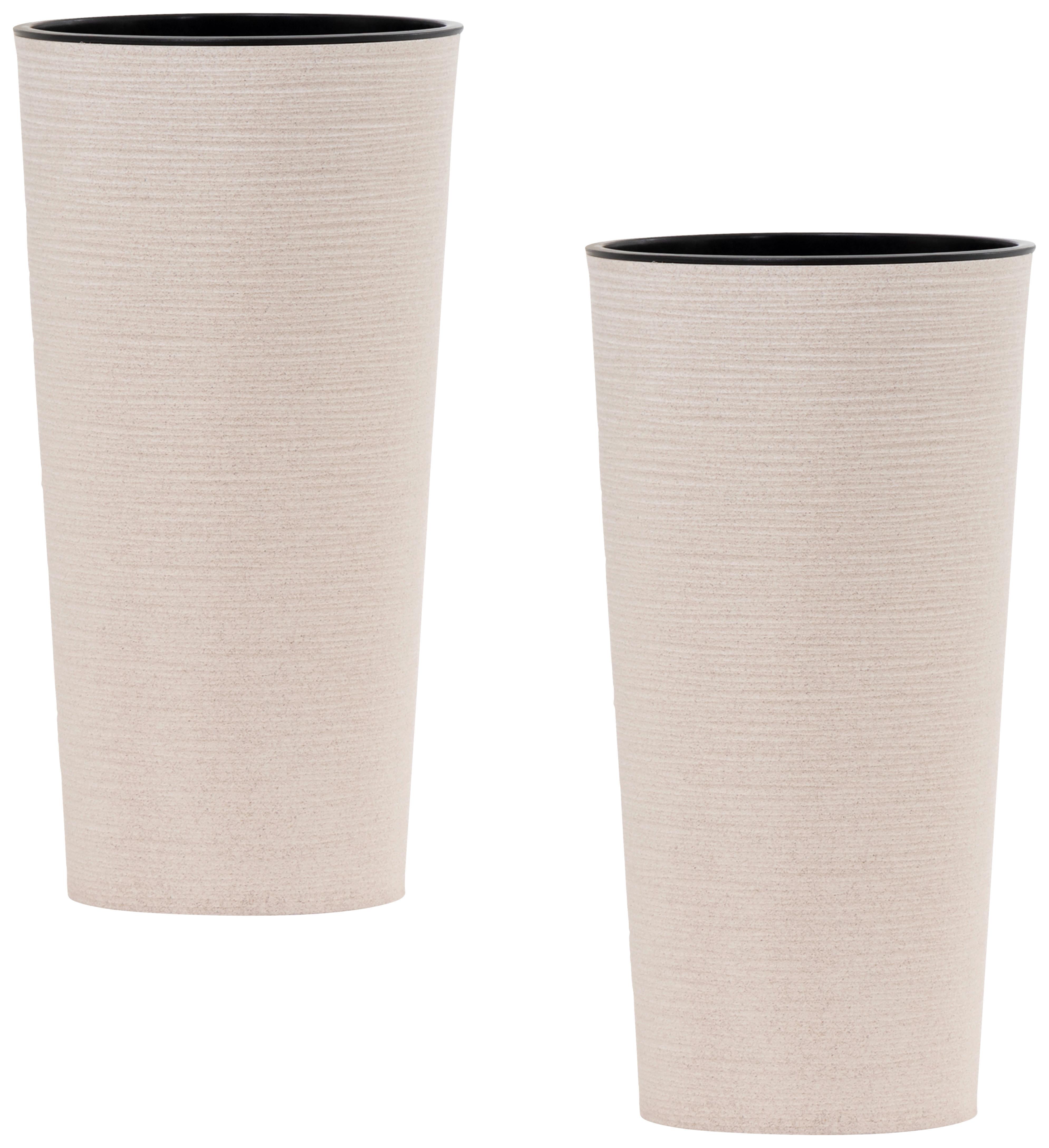 Übertopf-Set Creme D: 25 cm 2-teilig - Creme, Basics, Kunststoff (25/46,5cm) - Siena Garden