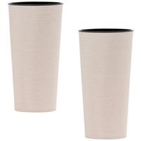 Übertopf-set Creme D: 30 Cm 2-Teilig - Creme, Basics, Kunststoff (30/57cm) - Siena Garden