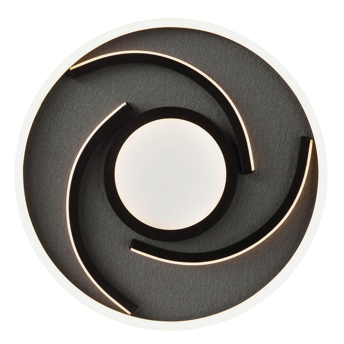 LED-Deckenleuchte Hardy Schwarz D: 35 cm - Schwarz, Design, Kunststoff/Textil (35/4,8cm) - Brilliant