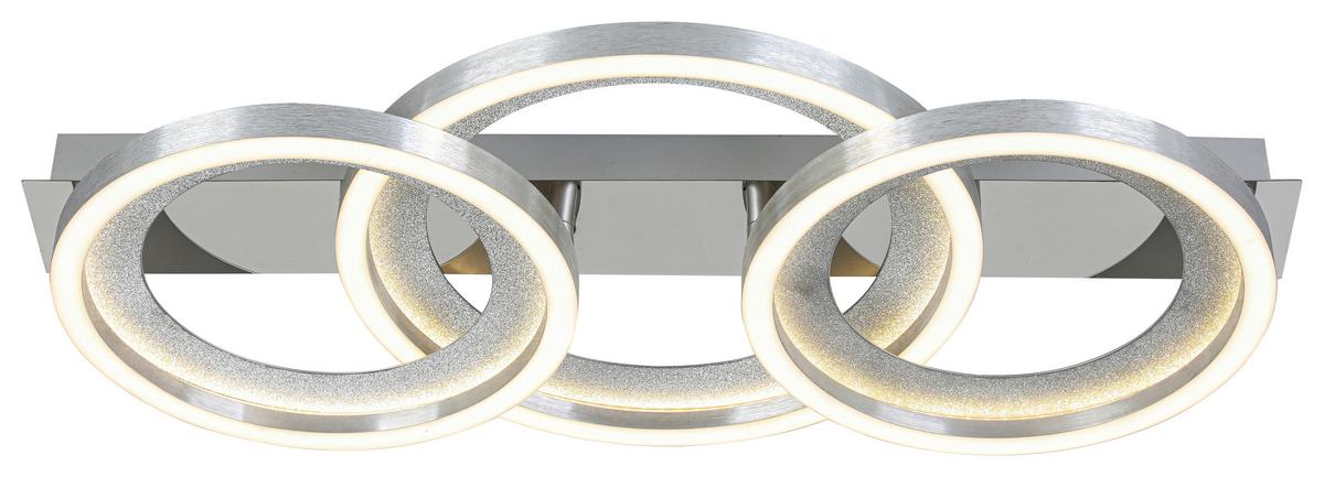 LED-DECKENLEUCHTE CILIA - Chromfarben/Silberfarben, Basics, Kunststoff/Metall (58,5/30,4/8cm) - Luca Bessoni