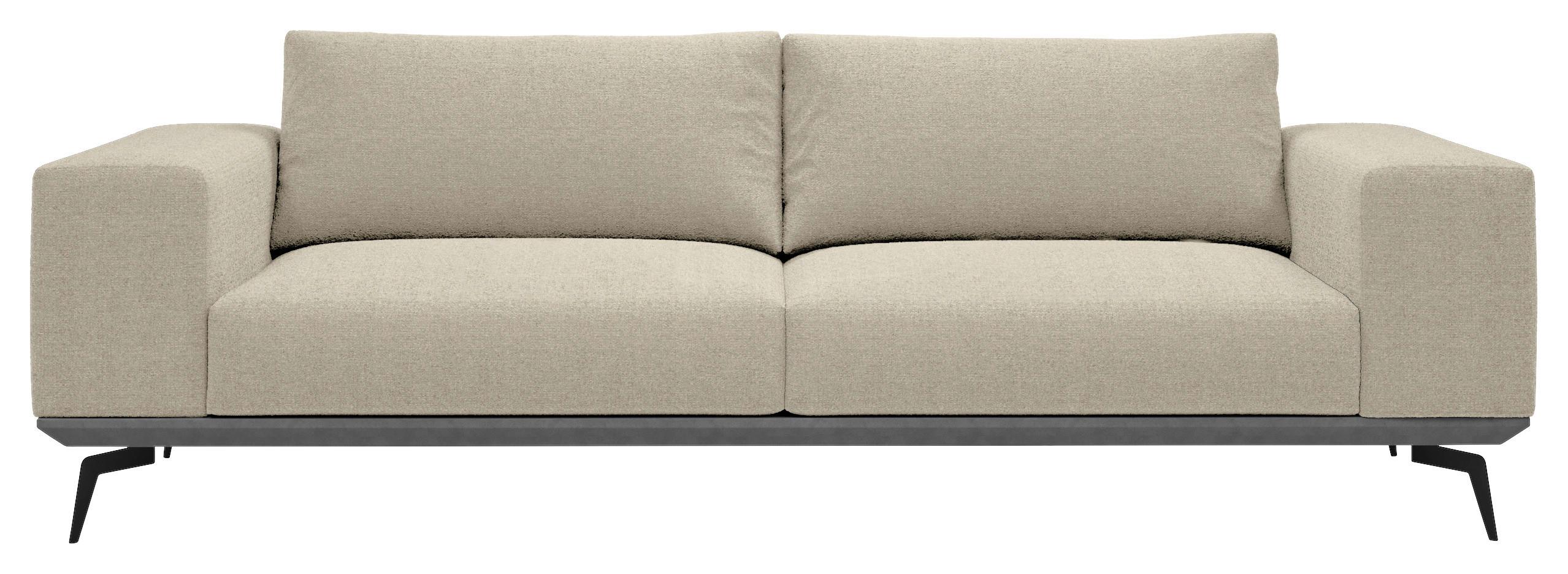 Dvoumístná pohovka ALBERO, krémová - černá/krémová, Design, kov/dřevo (260/87/95cm) - MID.YOU