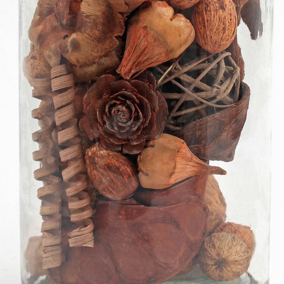 Dekoflasche Flora Hellbraun, 14x27 cm - Hellbraun, LIFESTYLE, Glas/Naturmaterialien (14/27/14cm) - Kayoom