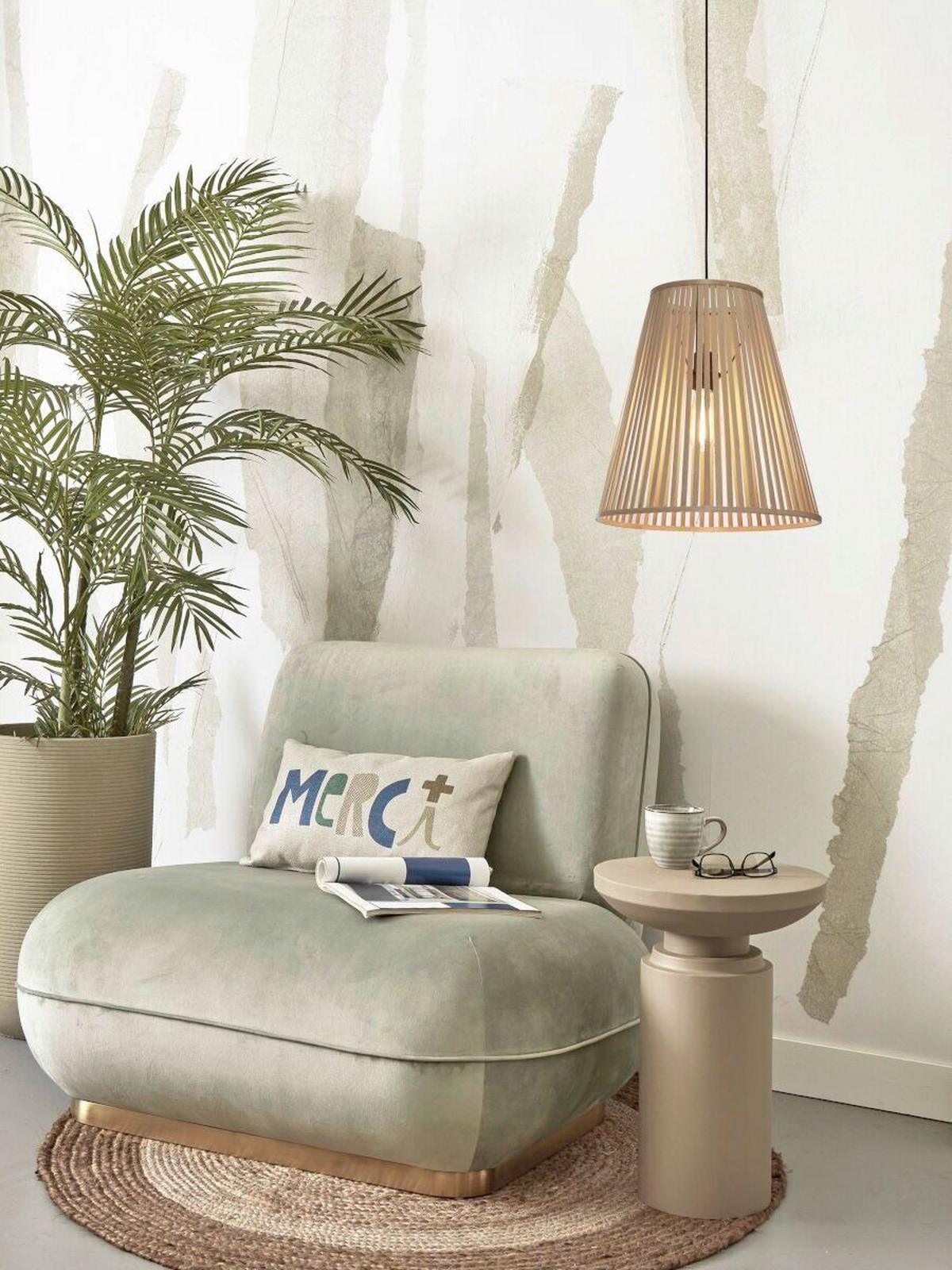 Hängeleuchte Merapi Naturfarben B: 40 cm - Naturfarben, Trend, Holz (40/40/42cm) - Good & Mojo