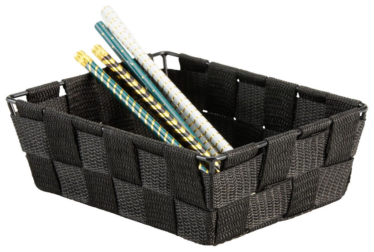 Aufbewahrungskorb Batista 18x14 cm Versch. Farben - Schwarz/Braun, Kunststoff/Metall (18/14/6cm) - Ondega