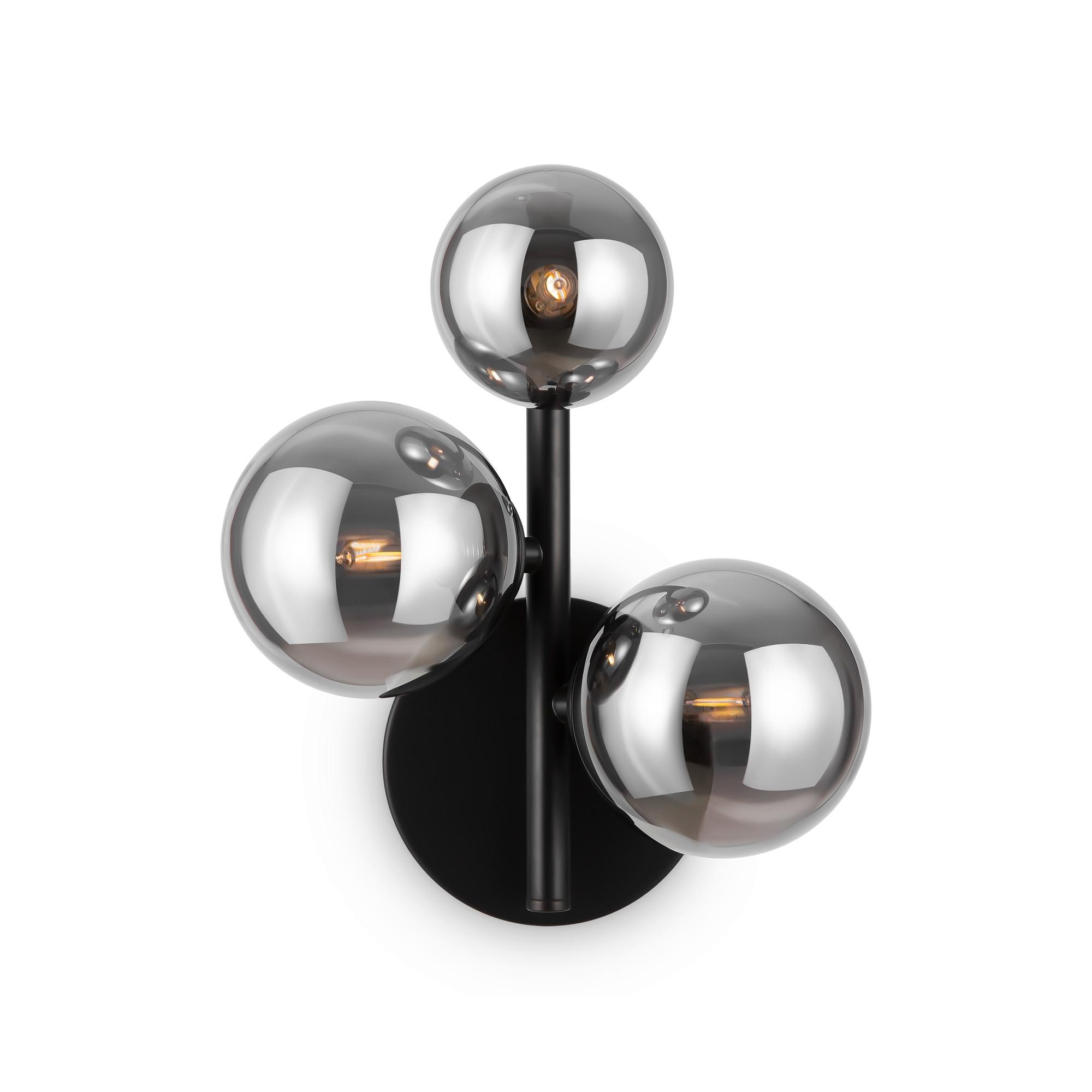 Wandleuchte Dallas - Schwarz/Grau, Trend, Glas/Metall (26/20/12cm) - MAYTONI