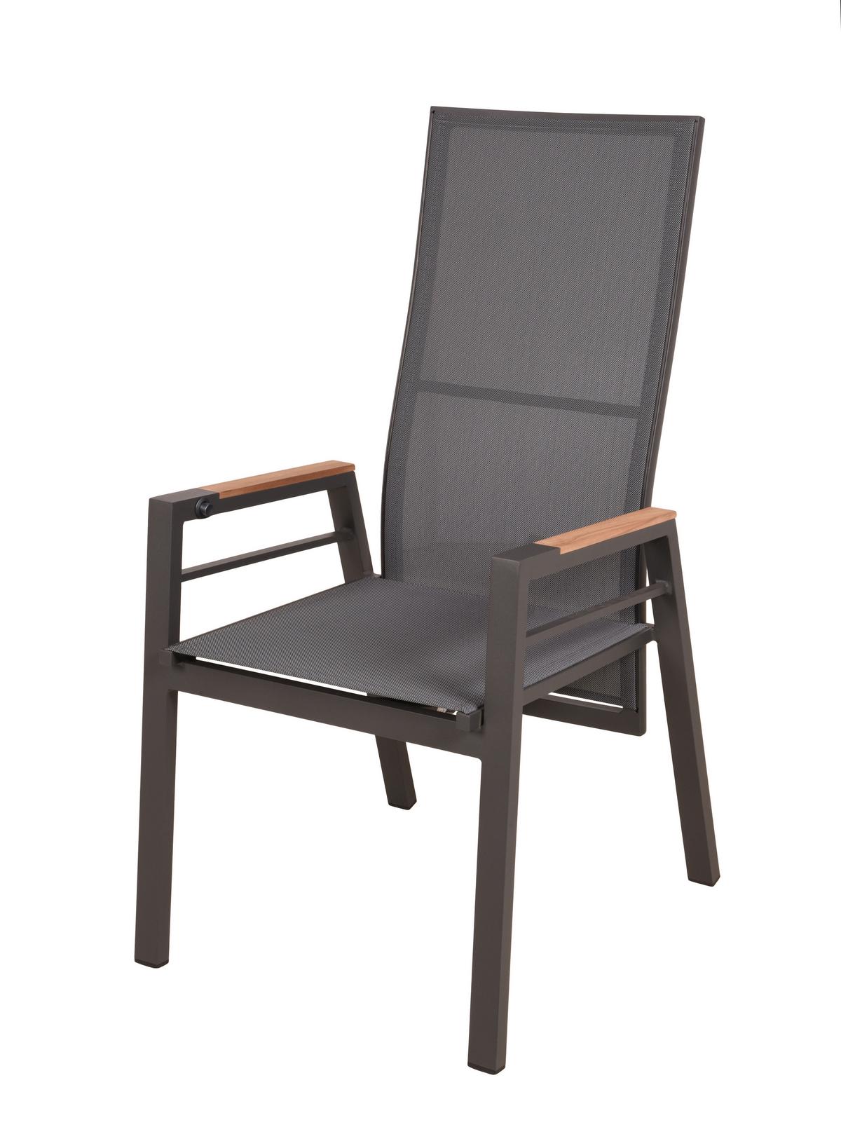 GARTENSESSEL-SET HOCHLEHNER MATERA - Anthrazit/Schwarz, MODERN, Holz/Kunststoff (56,5/110/65cm) - Gardenson