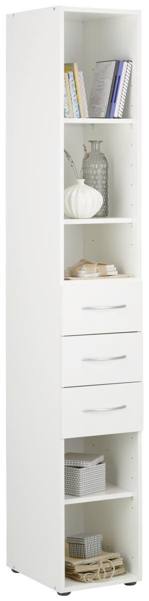 VIACÚČELOVÁ SKRIŇA MRK - biela/hliníková, Konventionell, kompozitné drevo/plast (30/185/40cm) - Mömax