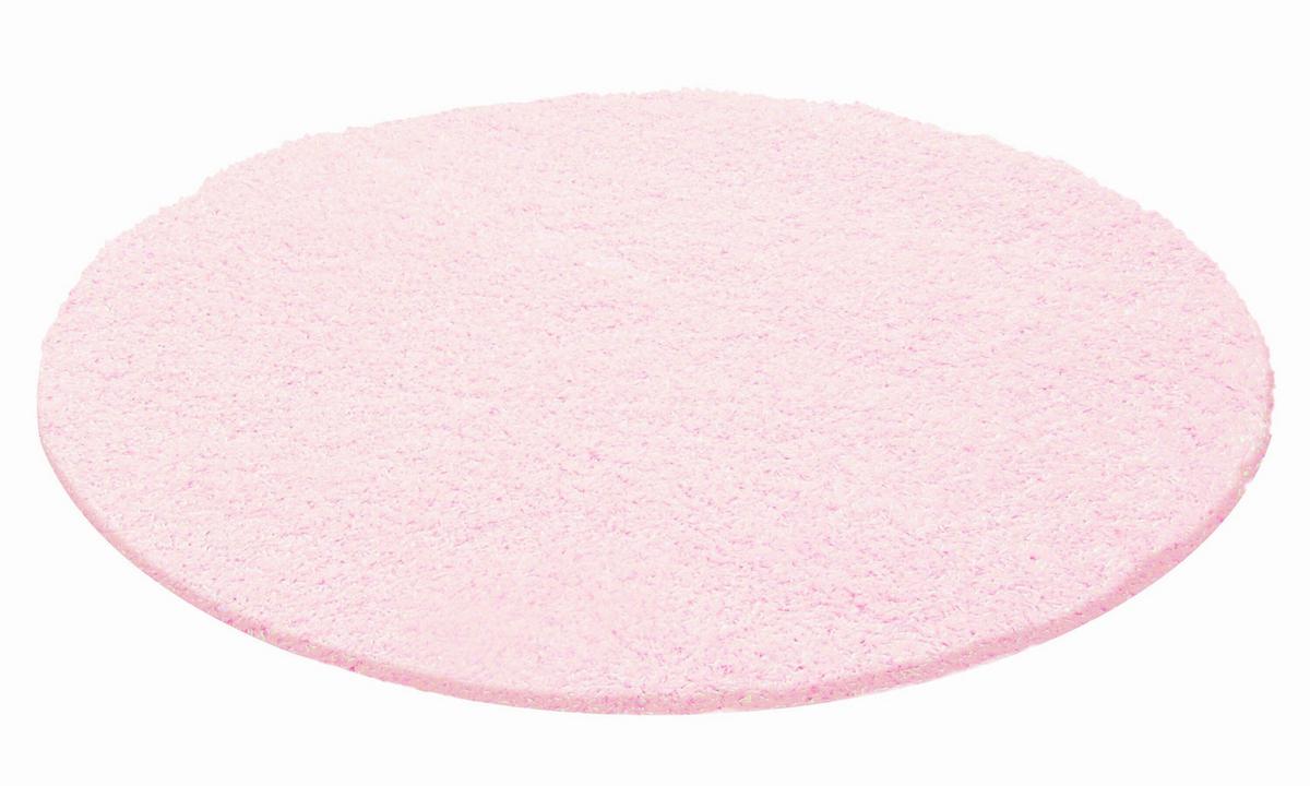 Hochflor Teppich Pink Life Rund Ø 80 Cm - Pink, Trend, Textil (80cm)