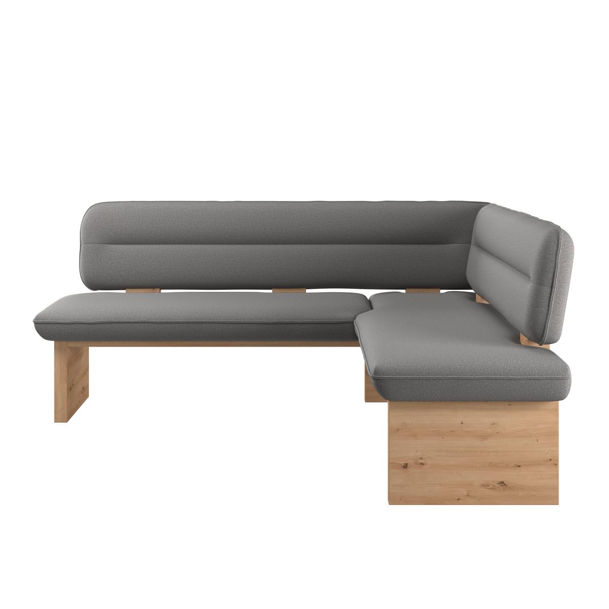 Eckbank Beluna Ii Wesbstoff Dunkelgrau, B: 192cm - Eichefarben/Dunkelgrau, KONVENTIONELL, Holz/Textil (192/170cm) - James Wood