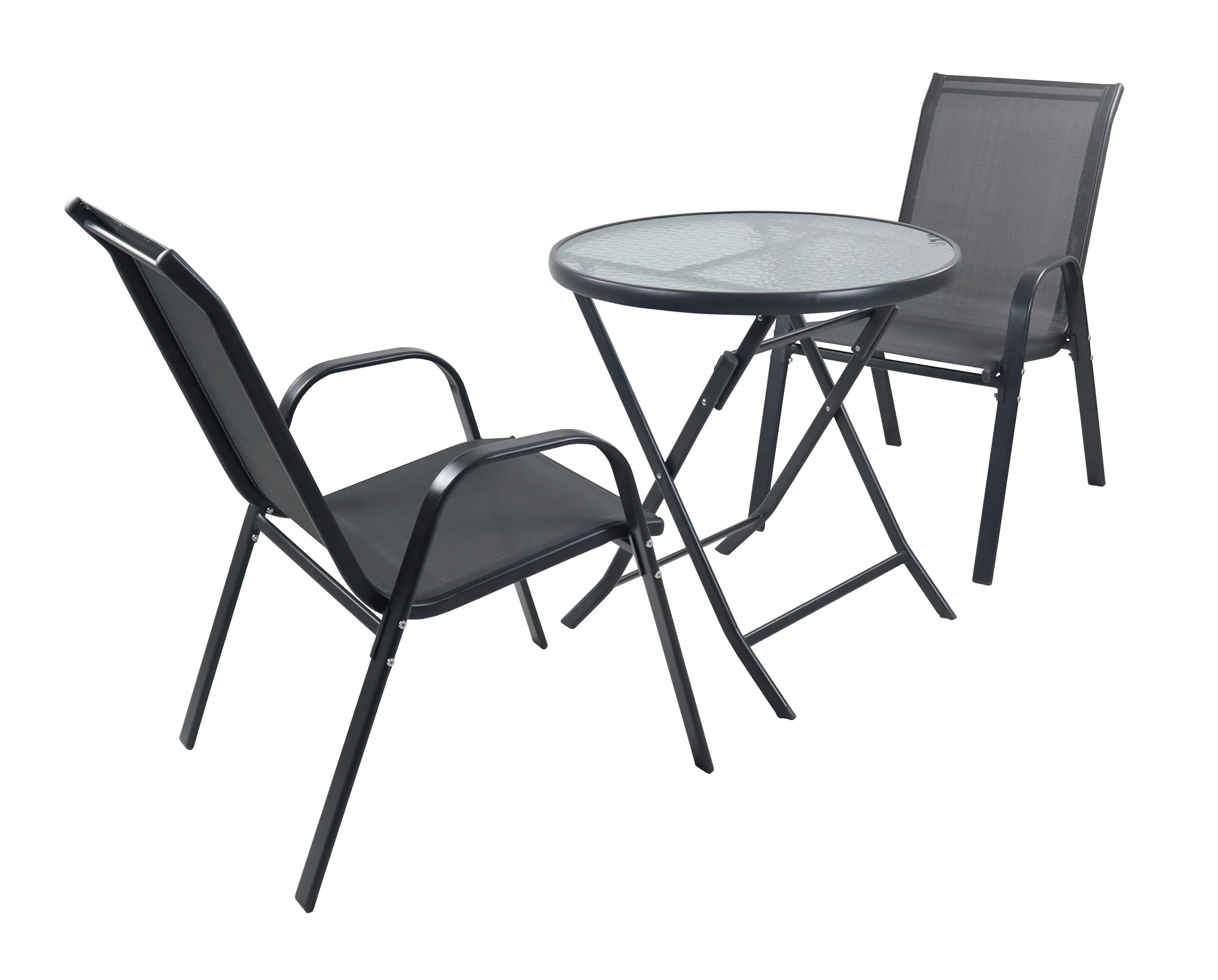 Gartenset Sonlas XL 3-teilig Anthrazit - Anthrazit, MODERN, Glas/Metall - MID.YOU
