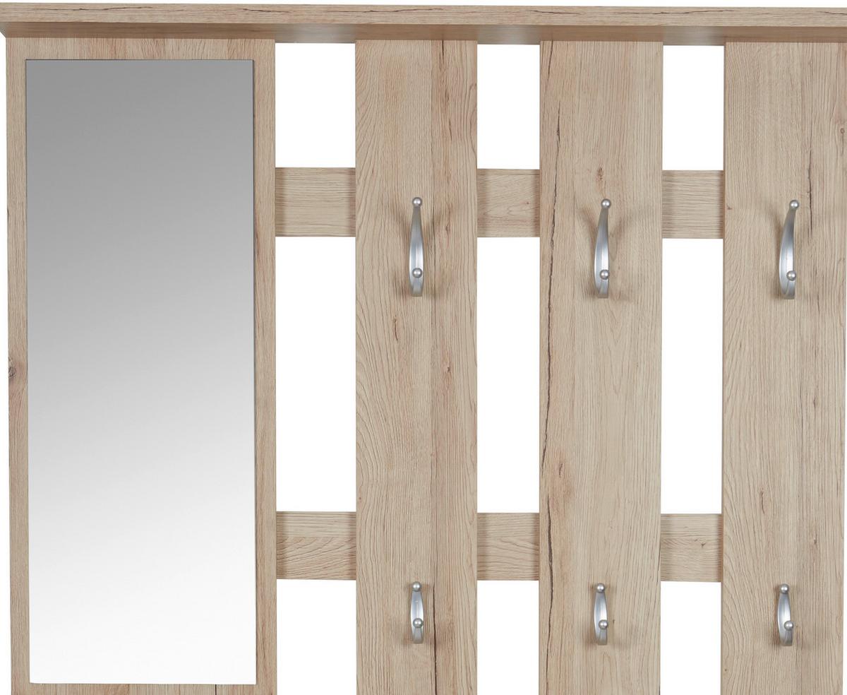 Garderoben-Set Iza San Remo/ Moorbraun 3--teilig. Mit Spiegel - Eichefarben/Braun, KONVENTIONELL, Glas/Holzwerkstoff (100/190/26cm)