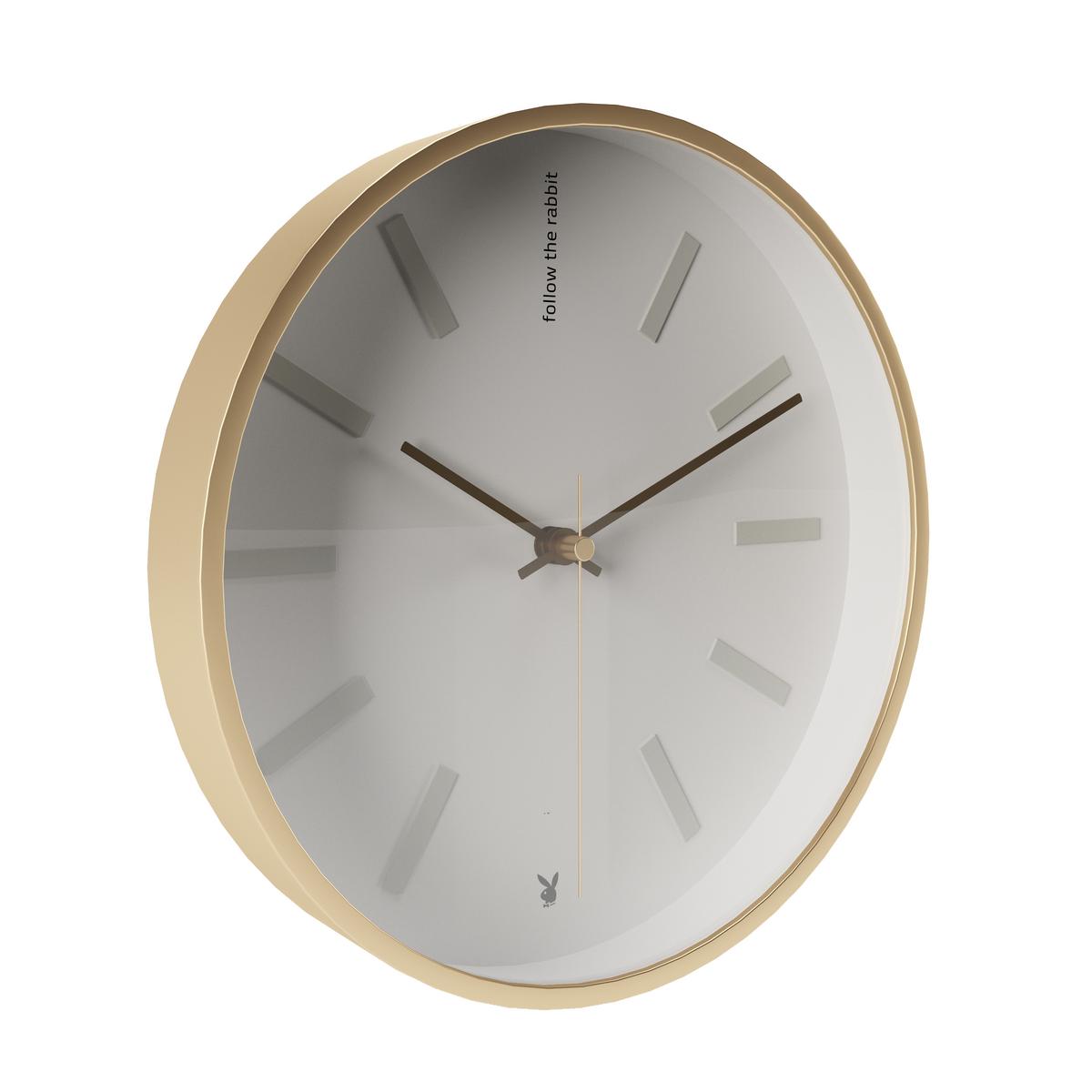 Wanduhr Heather Goldfarben B: 28 Cm - Goldfarben, Basics, Kunststoff/Metall (28/28/4cm) - Playboy