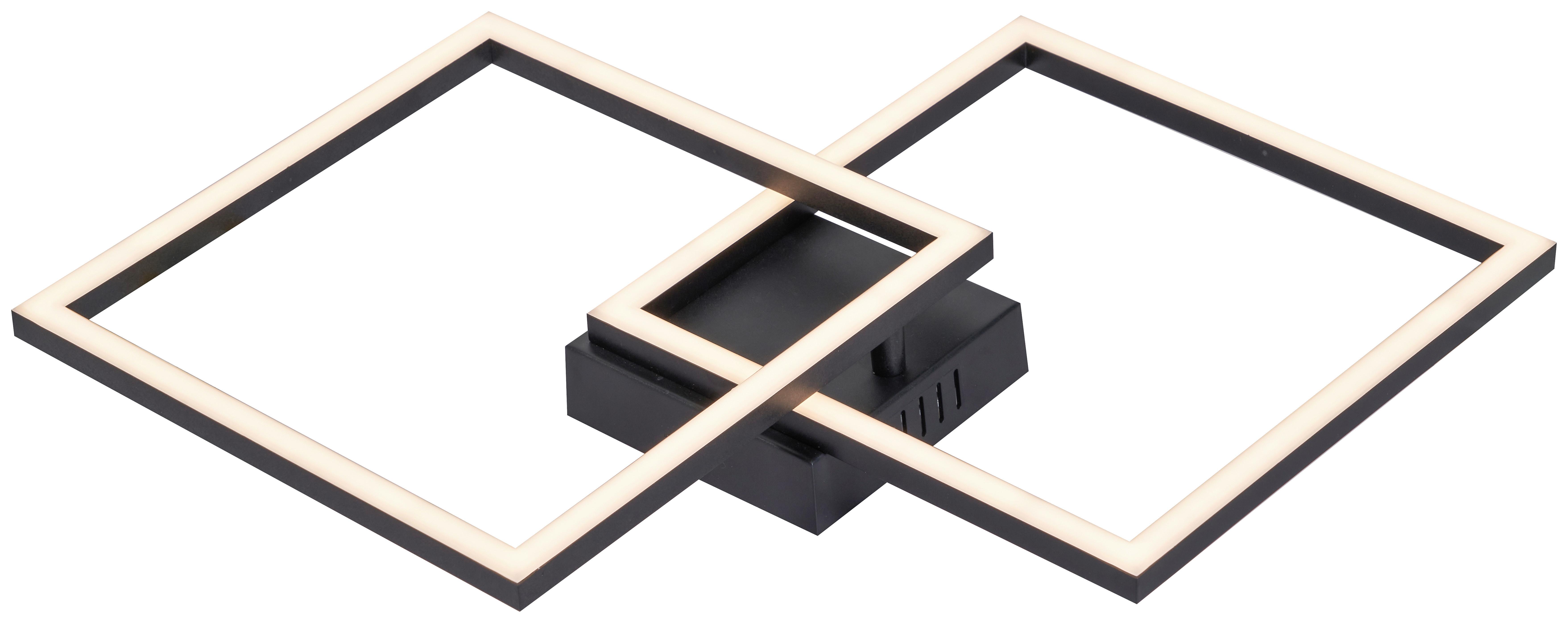 LED-Deckenleuchte Julian L: 55,8 cm - Opal/Schwarz, MODERN, Kunststoff/Metall (55,8/39,5/6,7cm) - Luca Bessoni