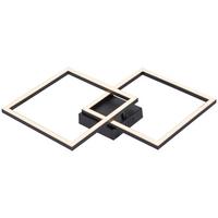 Led-deckenleuchte Julian L: 55,8 Cm - Opal/Schwarz, MODERN, Kunststoff/Metall (55,8/39,5/6,7cm) - Luca Bessoni