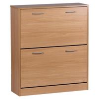 Vyklápěcí botník Sarah buk - barvy stříbra/barvy buku, Konvenční, kompozitní dřevo/plast (75/87/24cm) - MID.YOU