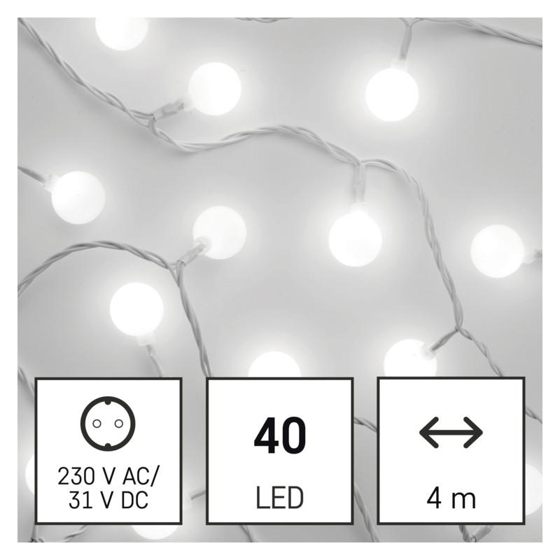DEKORAČNÉ LED SVIETIDLO studená biela - biela, Design, kov/plast (400cm)